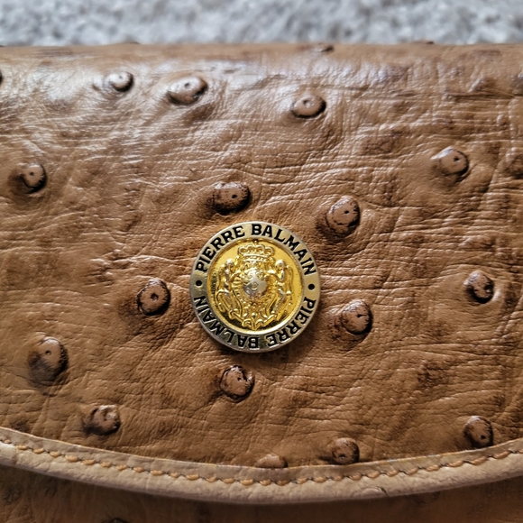 Vintage Pierre Balmain Ostrich Leather Brown Wallet - Picture 2 of 11